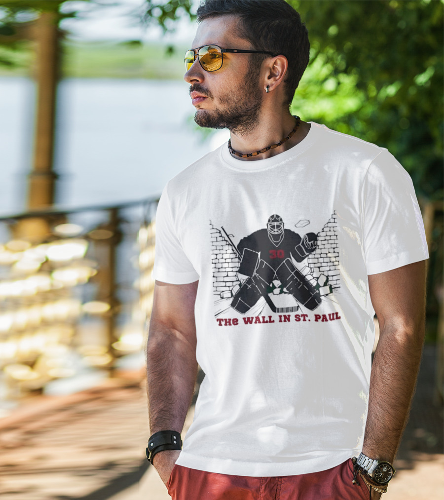 Minnesota Wild Number 30 The Wall In St Paul T-Shirt
