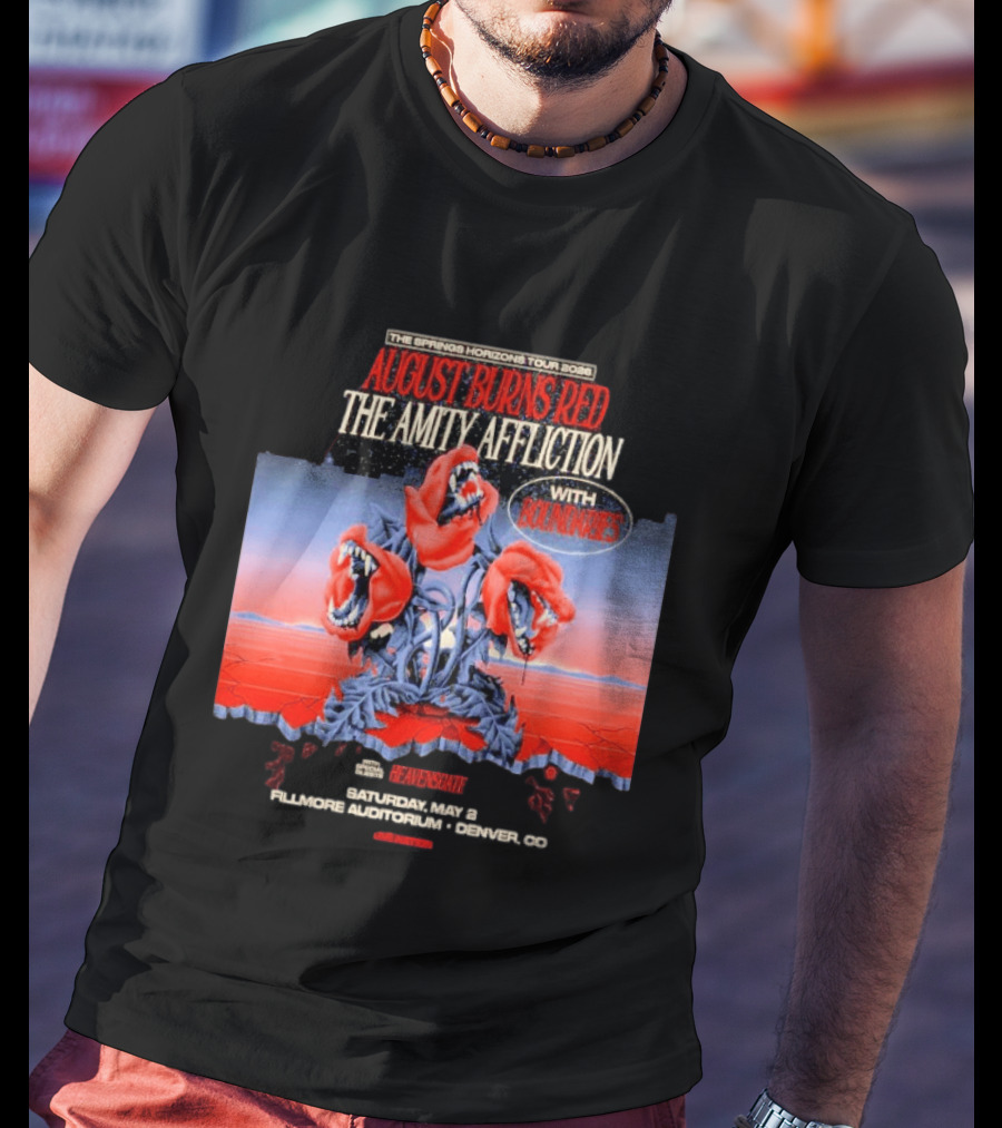 The Springs Horizon Tour 2026 August Burns Red The Amity Affliction Fit For A King Boulder Theater Denver CO May 2nd T-Shirt
