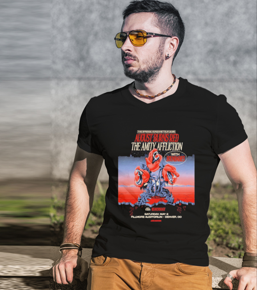 The Springs Horizon Tour 2026 August Burns Red The Amity Affliction Fit For A King Boulder Theater Denver CO May 2nd T-Shirt
