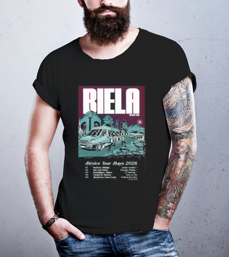 Biela Mexico Tour Mayo 2026 Monterrey Guadalajara Ciudad De Mexico T-Shirt