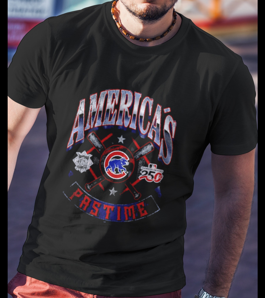 Chicago Cubs America's Pastime 25th Anniversary MLB Baseball Stars And Stripes T-Shirt