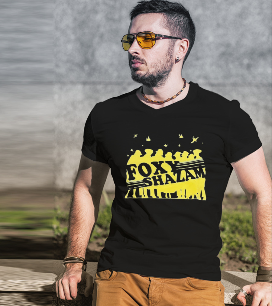 Foxy Shazam Yellow Silhouettes And Birds T-Shirt