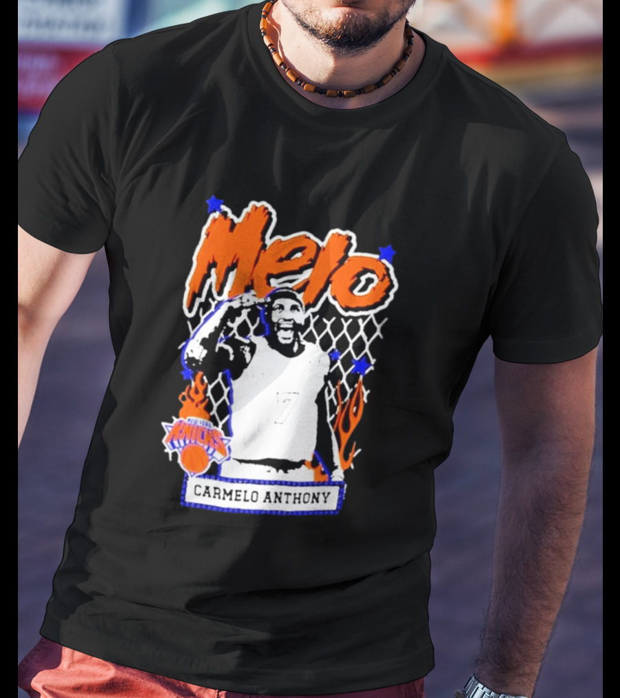 Melo Carmelo Anthony New York Knicks NBA Street Player Mitchell Ness T-Shirt