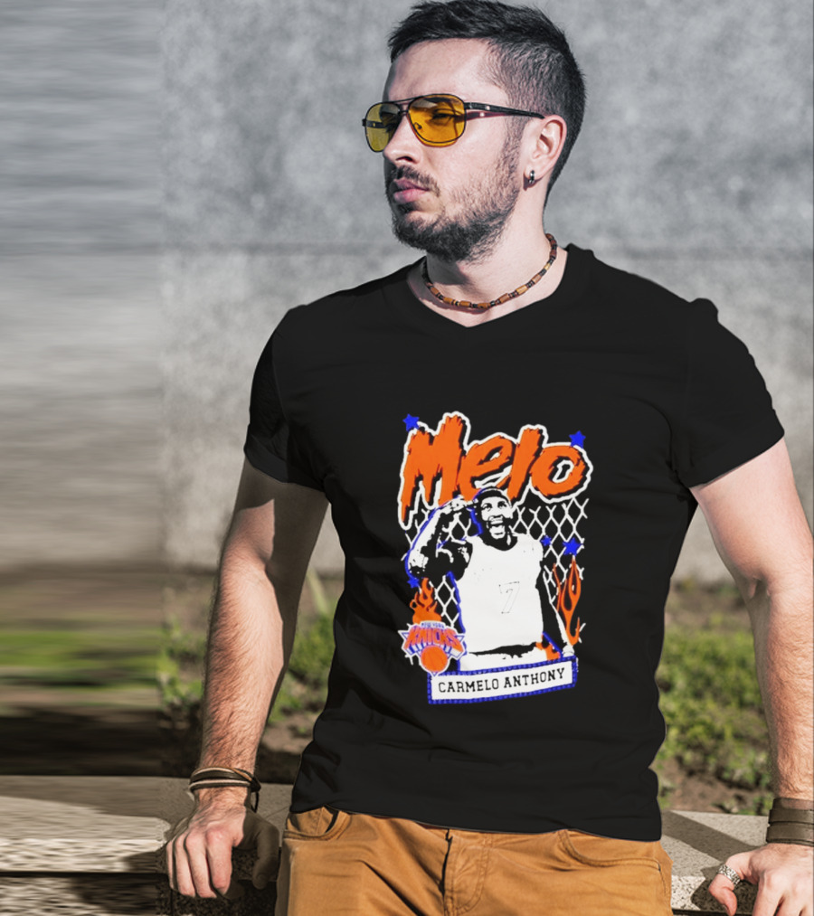 Melo Carmelo Anthony New York Knicks NBA Street Player Mitchell Ness T-Shirt