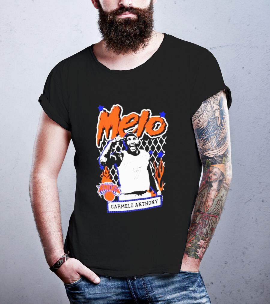 Melo Carmelo Anthony New York Knicks NBA Street Player Mitchell Ness T-Shirt