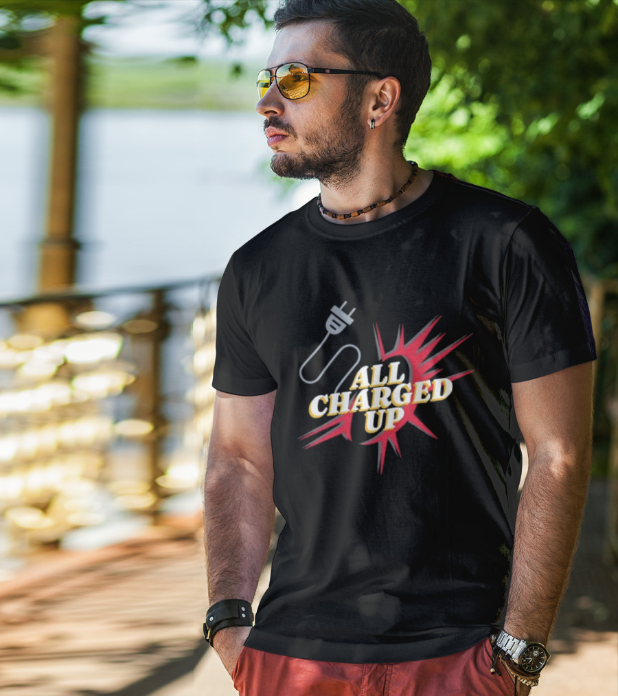 Ottawa All Charged Up Electric Energy Burst Plug T-Shirt