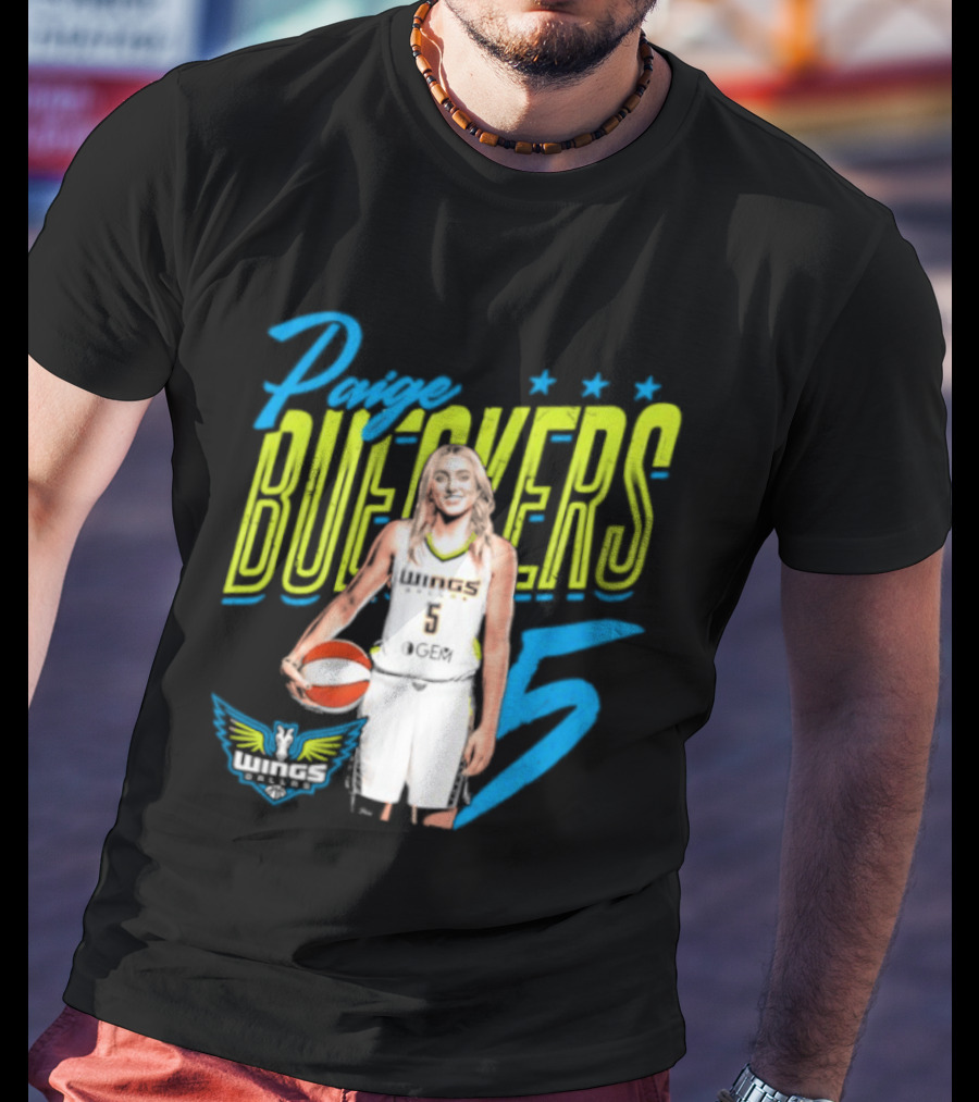 Paige Bueckers Dallas Wings Player Pose Number 5 T-Shirt