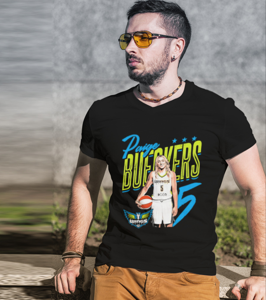 Paige Bueckers Dallas Wings Player Pose Number 5 T-Shirt