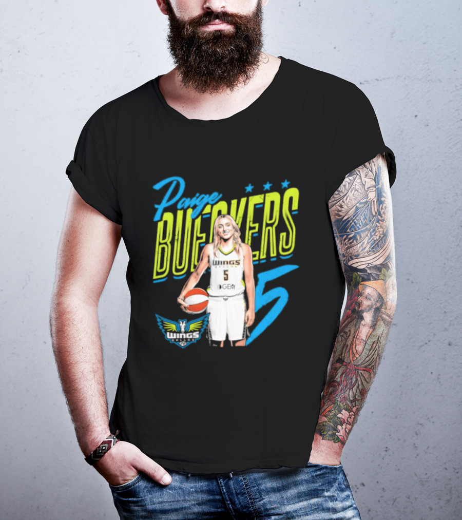 Paige Bueckers Dallas Wings Player Pose Number 5 T-Shirt