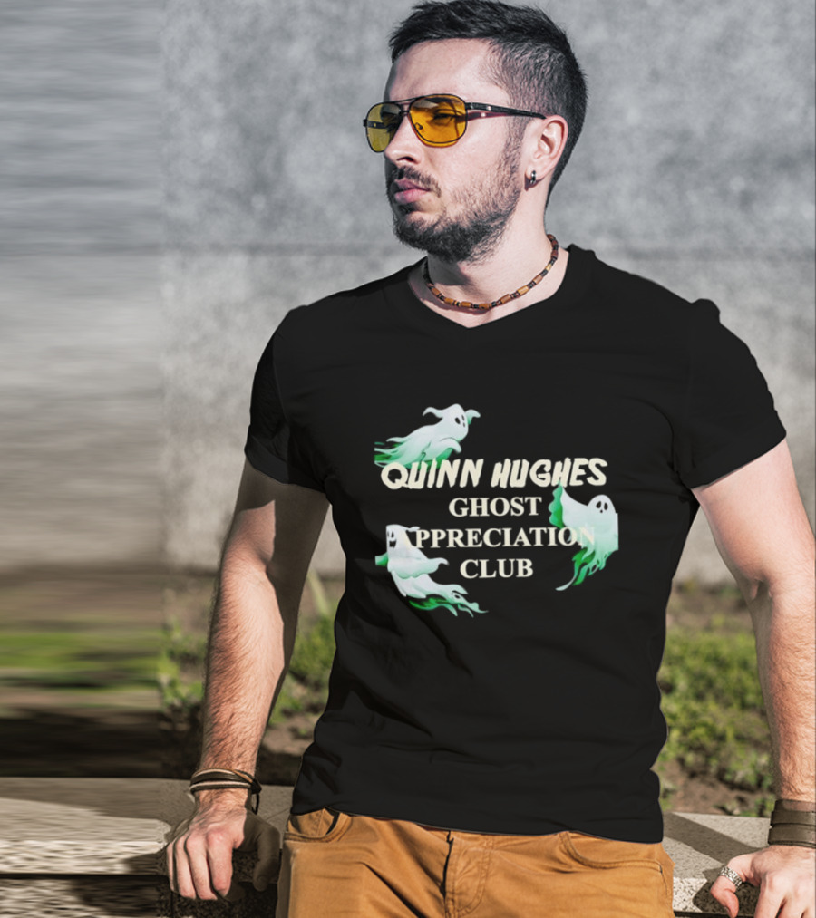 Quinn Hughes Ghost Appreciation Club Whimsical Spirit T-Shirt