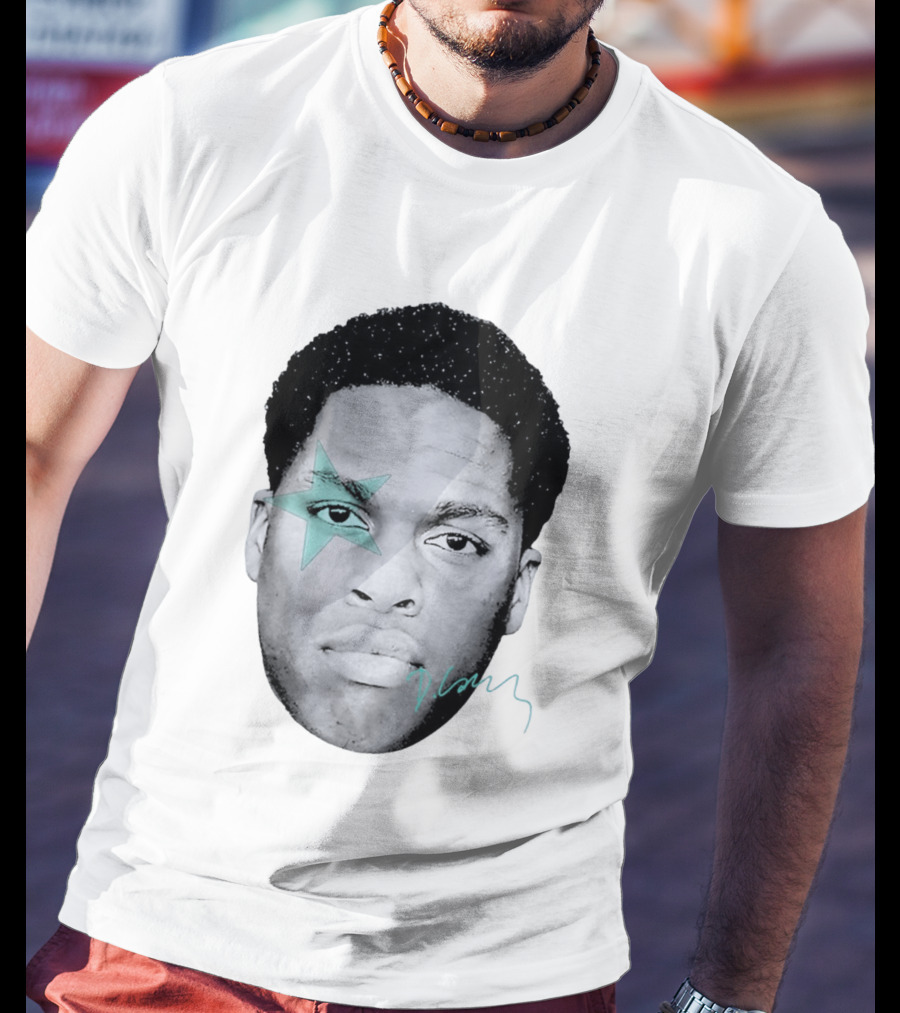 Daniel Caesar Star Face Blue Signature T-Shirt