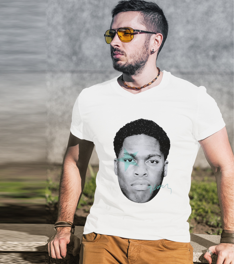 Daniel Caesar Star Face Blue Signature T-Shirt