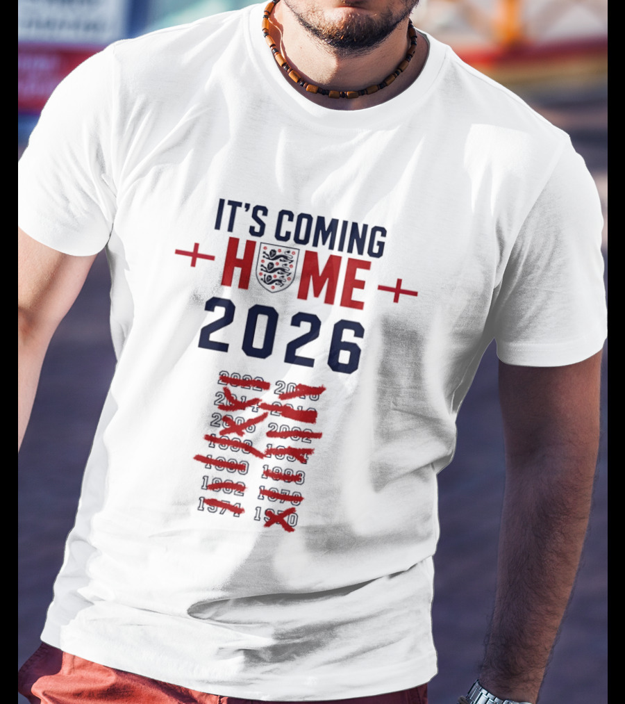 England Football It's Coming Home 2026 Soccer Fan Countdown T-Shirt