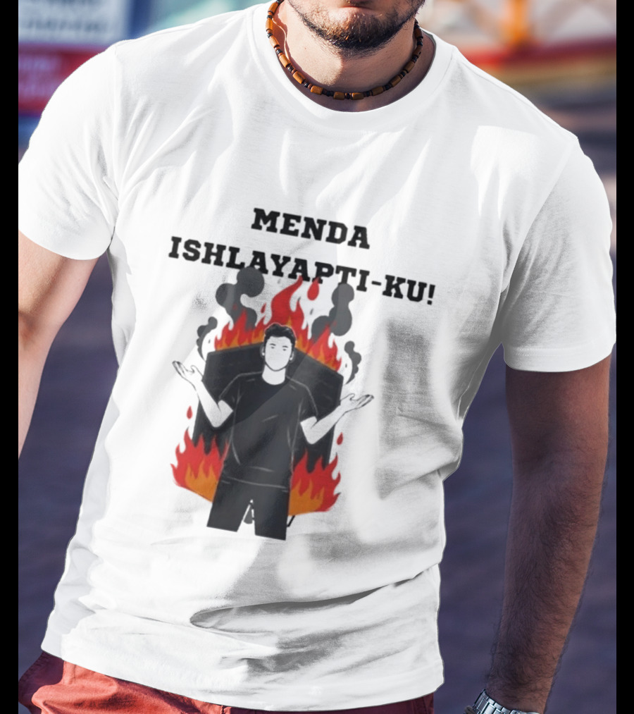 Menda Ishlayapti Ku Uzbek Tech Memes Flame T-Shirt