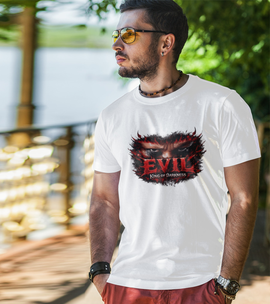 EVIL King Of Darkness Fiery Eyes In Flames T-Shirt