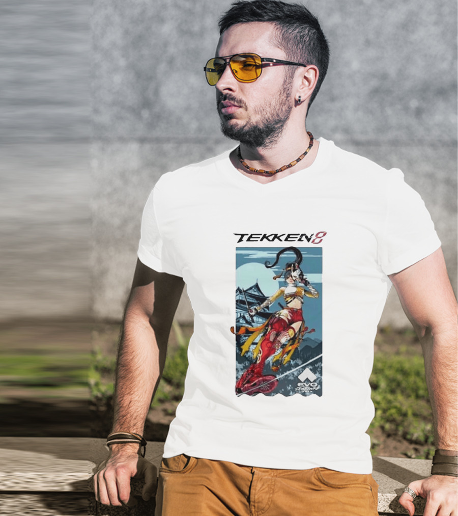 Evo Japan 2026 Tekken 8 Kunimitsu Anime Character Art With Striking Temple T-Shirt