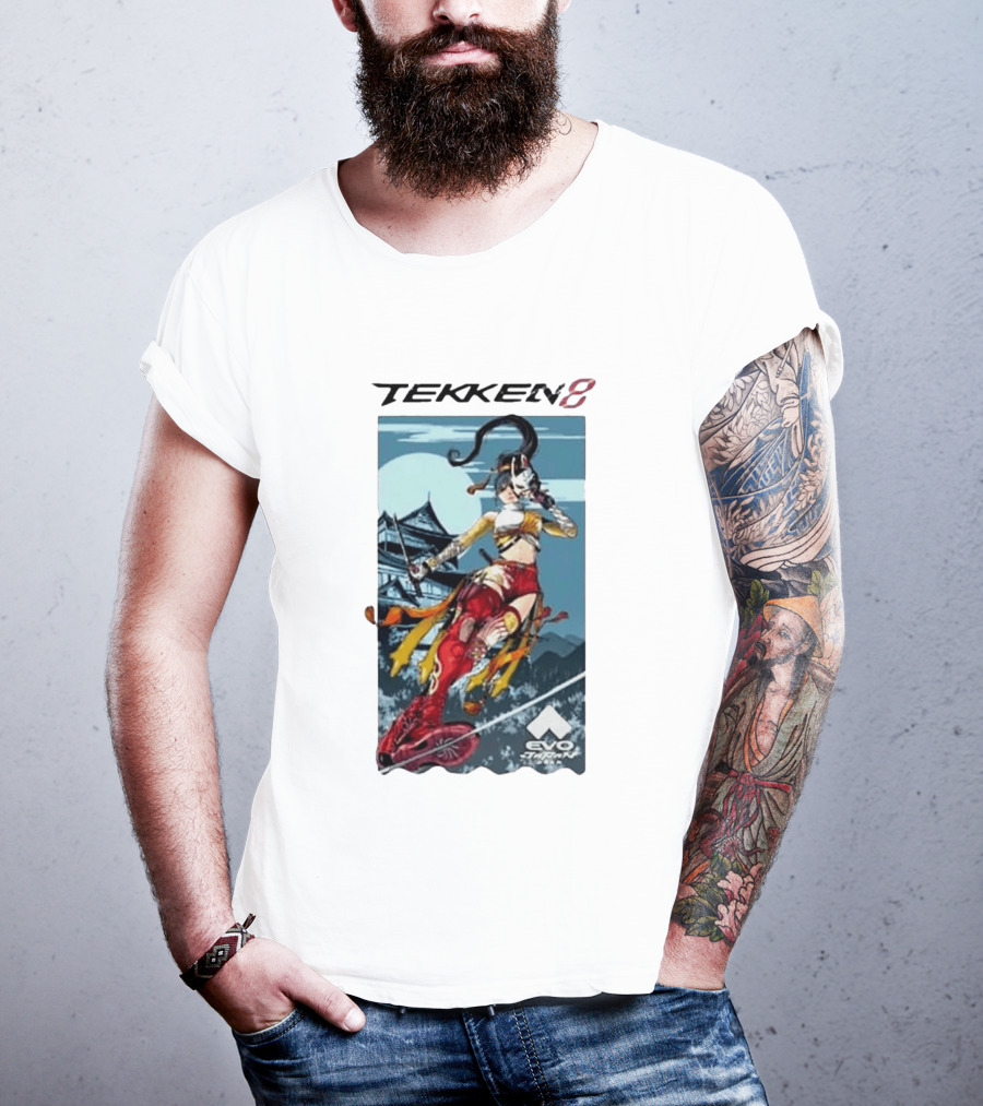 Evo Japan 2026 Tekken 8 Kunimitsu Anime Character Art With Striking Temple T-Shirt