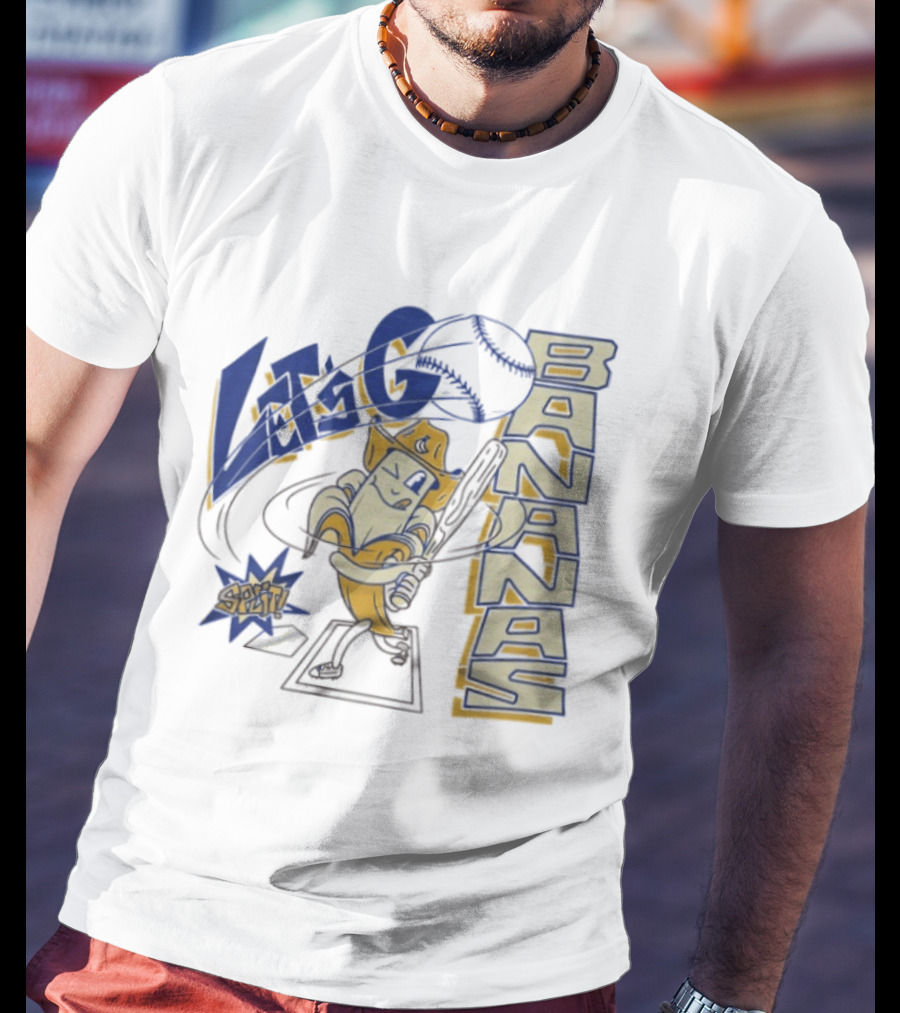 Let's Go Bananas Slugger Cartoon Baseball Bat T-Shirt