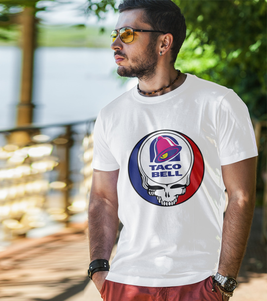 Taco Bell Grateful Dead Skull Logo Red Blue Collaboration T-Shirt