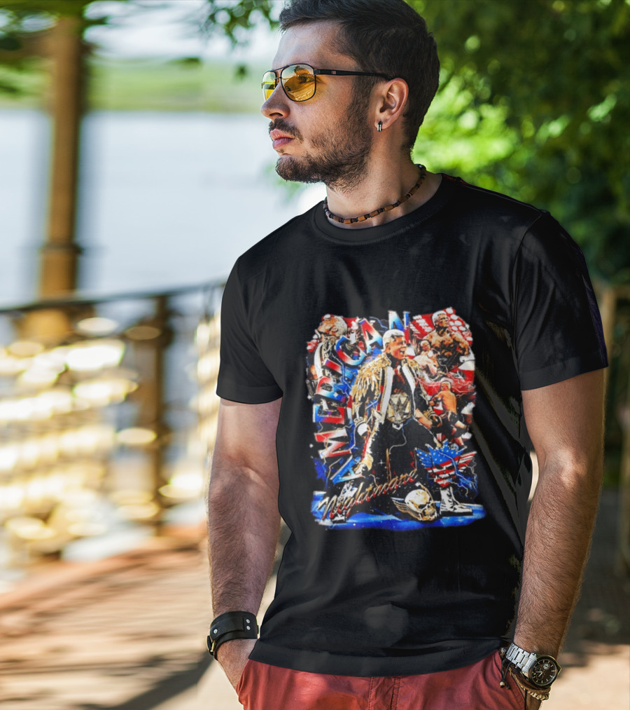 American Nightmare Cody Rhodes Wrestling Star Red White Blue Skull Jacket T-Shirt