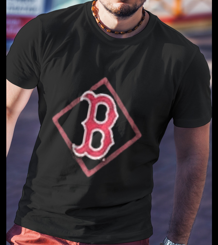 Boston Red Sox America's Pastime Black Americana Red B T-Shirt