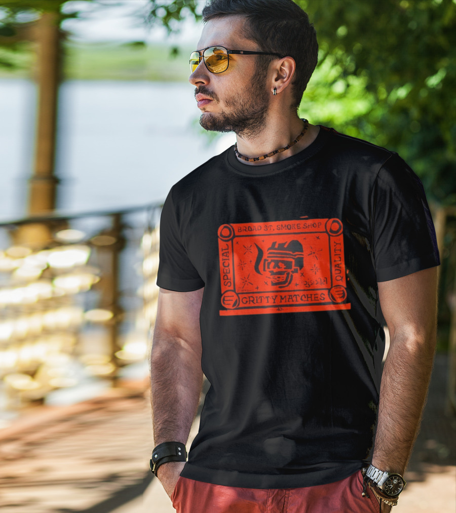 Broad St Smoke Shop Special Quality Gritty Matches Philadelphia Flyers T-Shirt