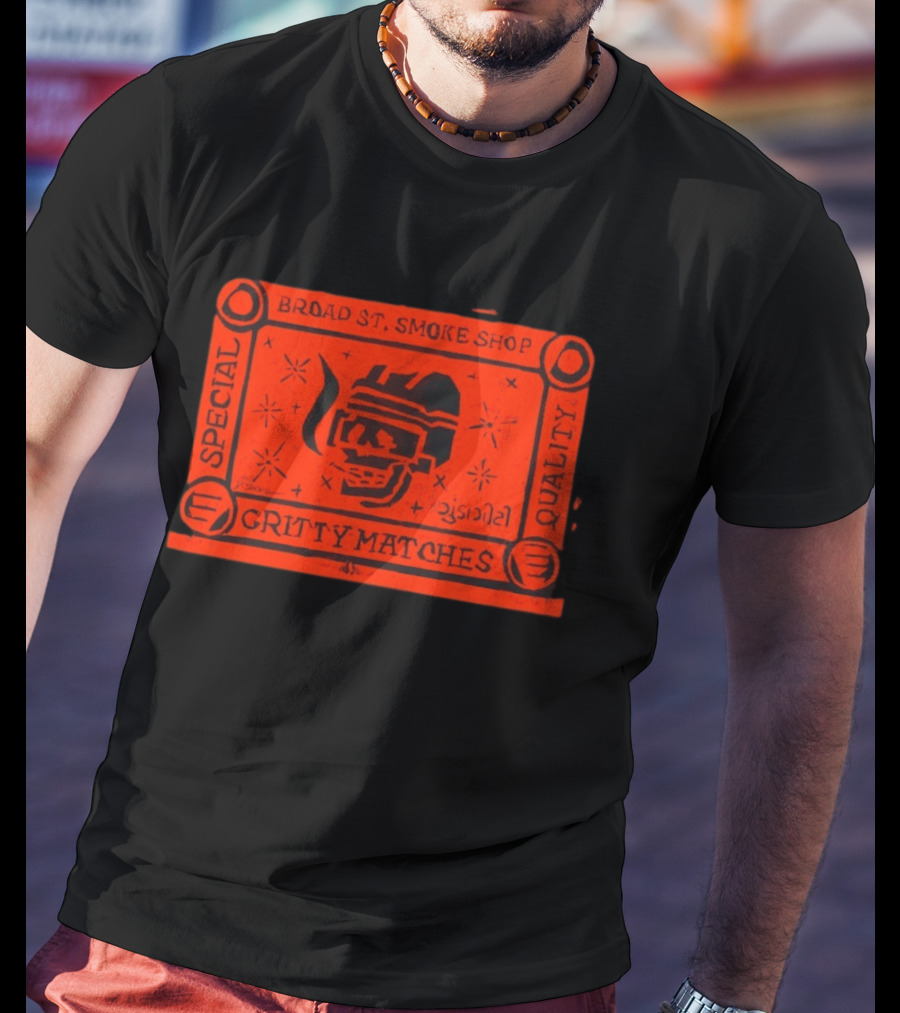 Broad St Smoke Shop Special Quality Gritty Matches Philadelphia Flyers T-Shirt