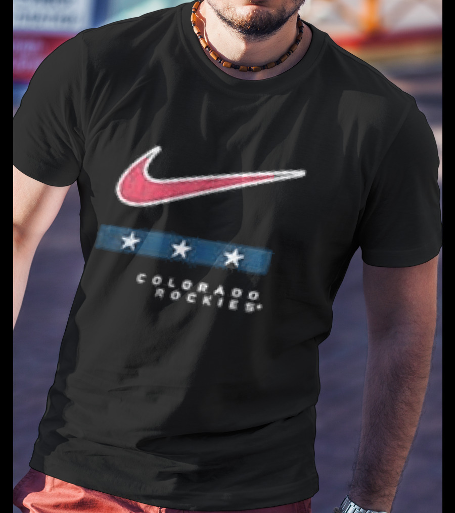 Nike Colorado Rockies Americana Anthracite Stars T-Shirt