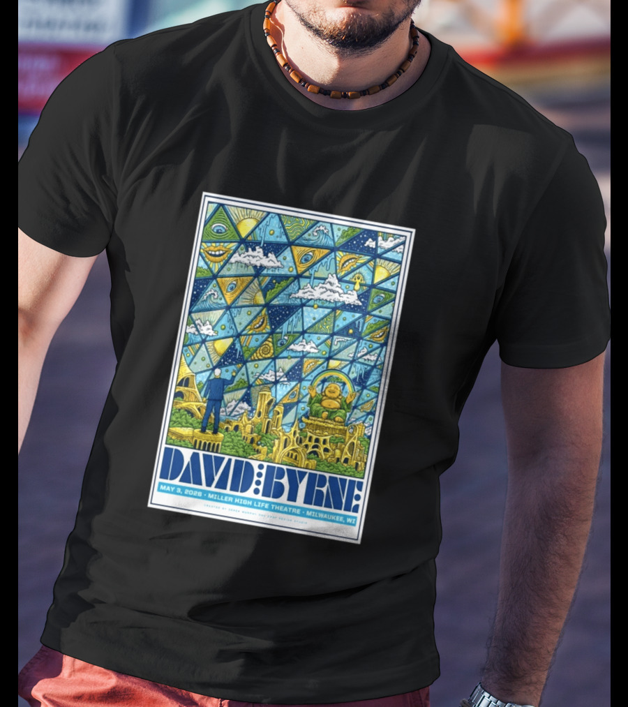 David Byrne May 3 2026 Miller High Life Theatre Milwaukee WI By Derek M T-Shirt