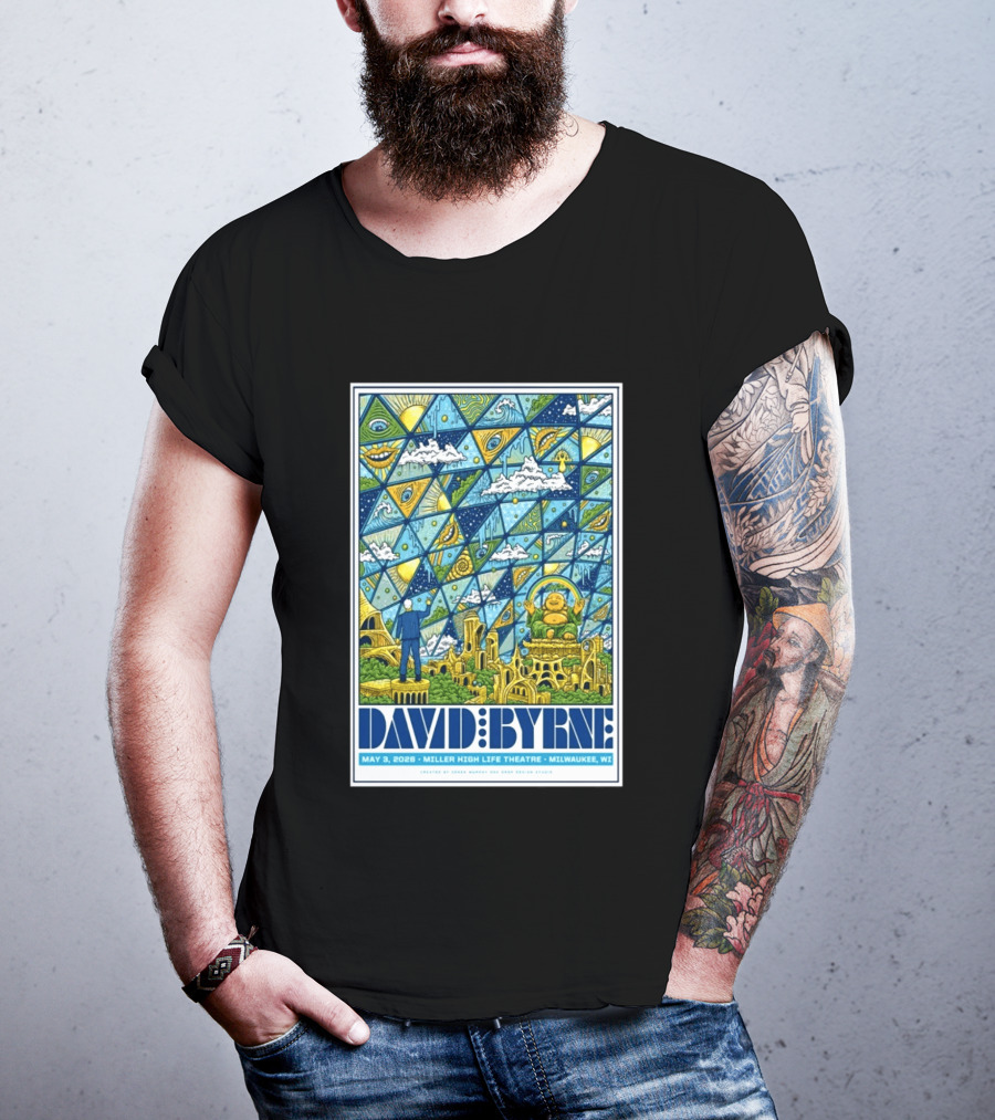David Byrne May 3 2026 Miller High Life Theatre Milwaukee WI By Derek M T-Shirt