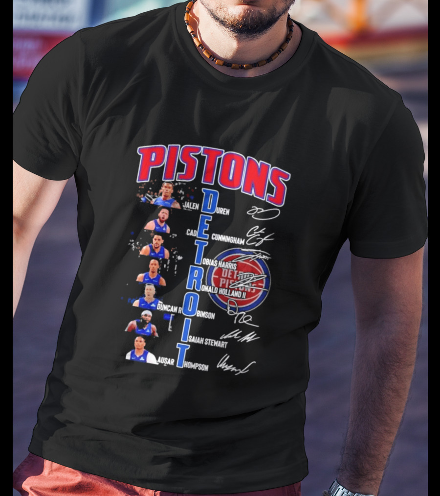 Detroit Pistons Jalen Duren Cade Cunningham Bojan Bogdanovic Isaiah Stewart Jaden Ivey Ausar Thompson Signatures T-Shirt