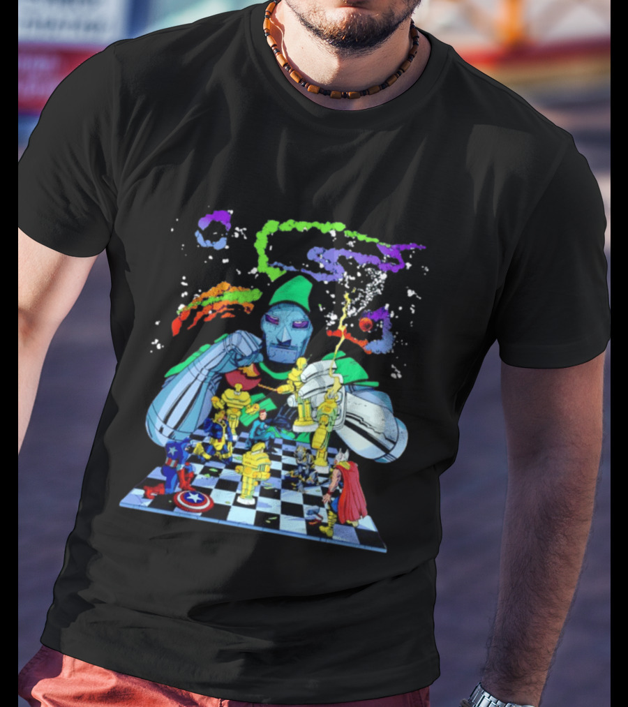 Doctor Doom Strategic Chess Battle With Marvel Heroes T-Shirt