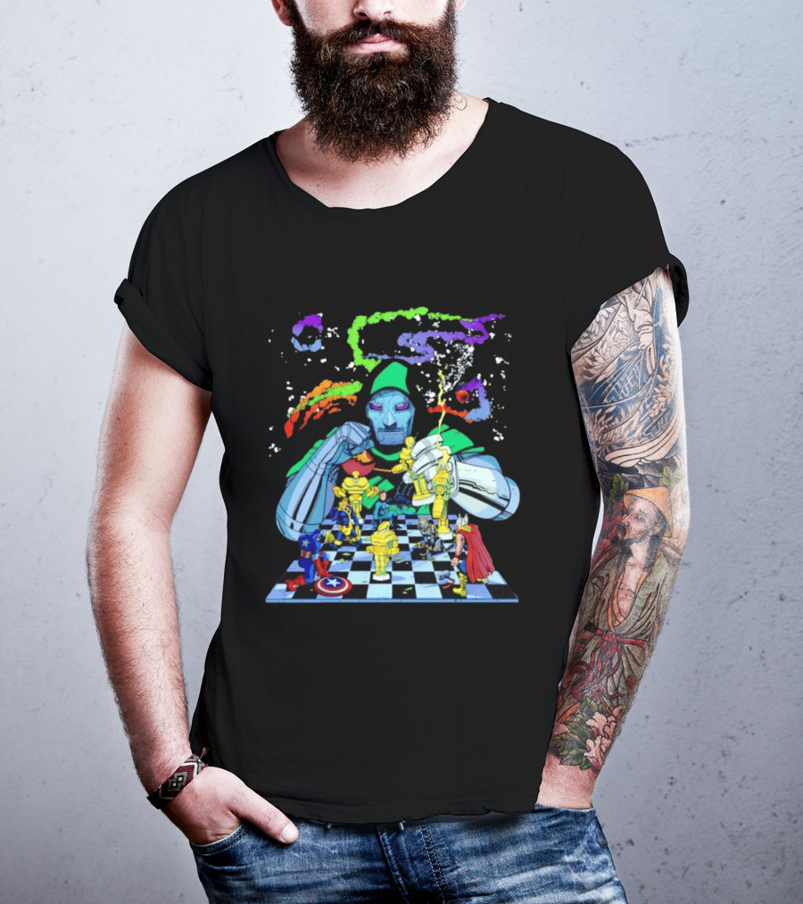 Doctor Doom Strategic Chess Battle With Marvel Heroes T-Shirt