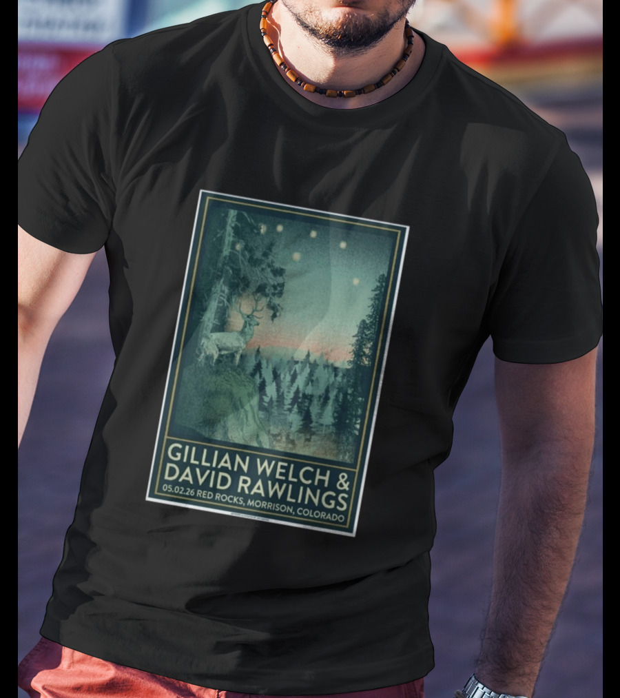 Gillian Welch & David Rawlings Red Rocks Morrison Colorado May 02 2026 T-Shirt