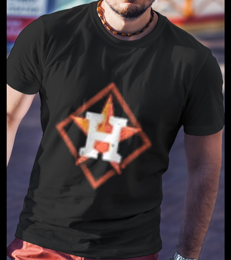Houston Astros America's Pastime Black Star H Baseball Iconography T-Shirt