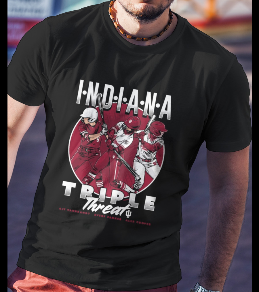 Indiana Hoosiers Softball Triple Threat Aly Van Brandt Avery Parker Alex Cooper T-Shirt