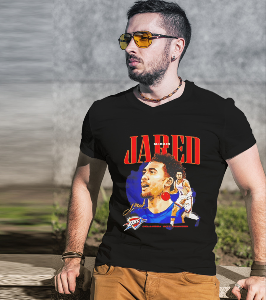 Jared McCain Oklahoma City Thunder NBA Basketball OKC Player T-Shirt