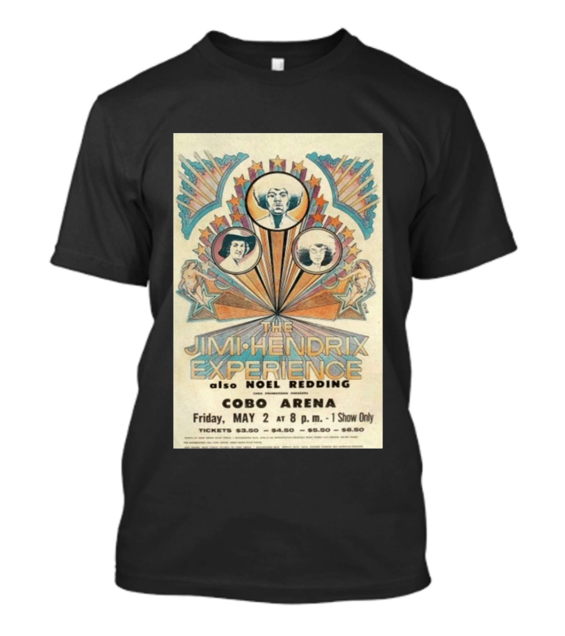 The Jimi Hendrix Experience Concert May 2 Cobo Arena With Noel Redding T-Shirt