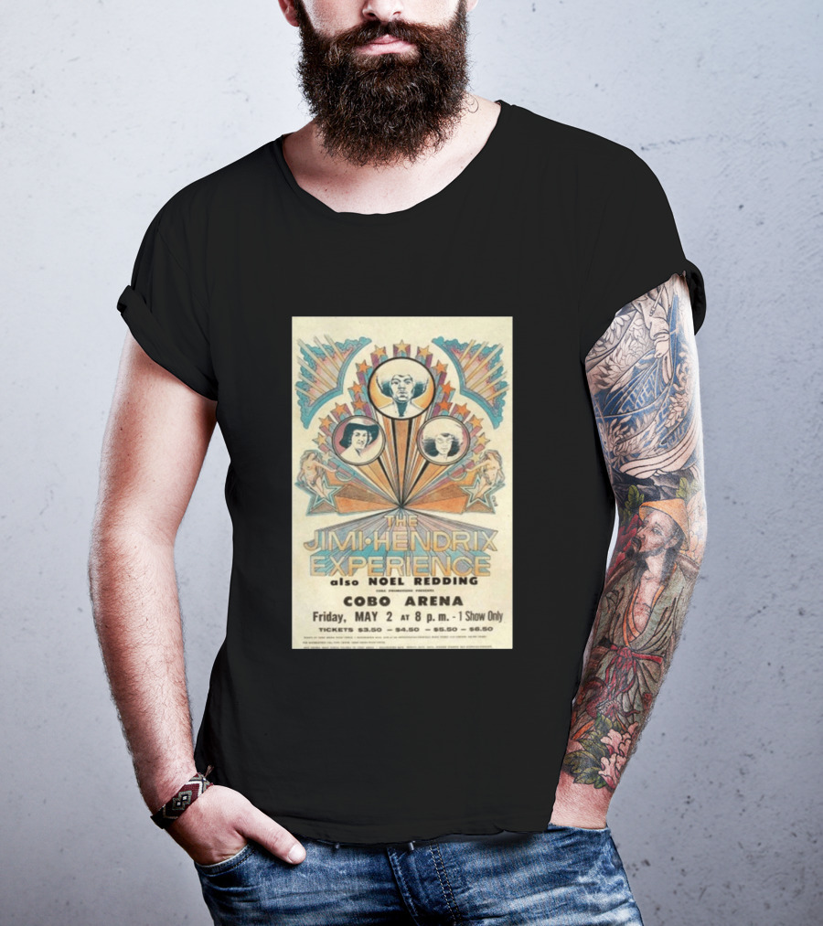 The Jimi Hendrix Experience Concert May 2 Cobo Arena With Noel Redding T-Shirt