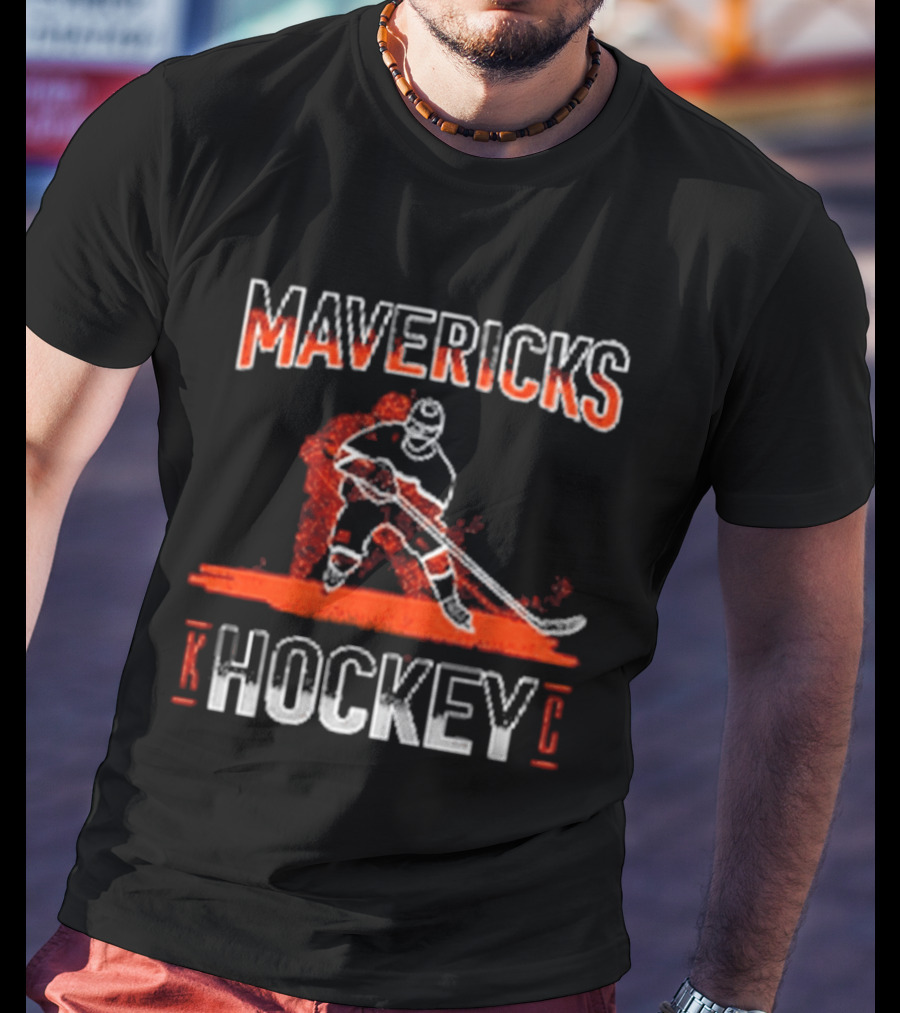Mavericks Hockey Player Icon With Red And White T-Shirt