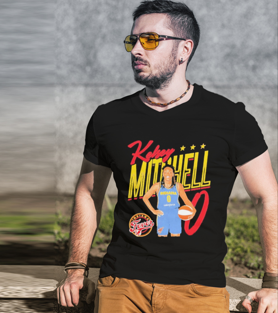 Kelsey Mitchell Indiana Fever Basketball Player Pose Salesforce T-Shirt