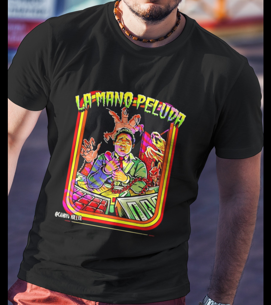 La Mano Peluda Terror Radial Hombre Teléfono Cadenas Kawaii Killer T-Shirt