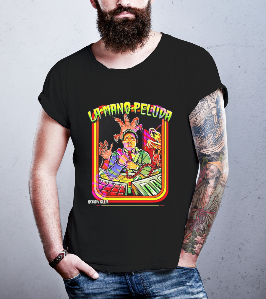 La Mano Peluda Terror Radial Hombre Teléfono Cadenas Kawaii Killer T-Shirt