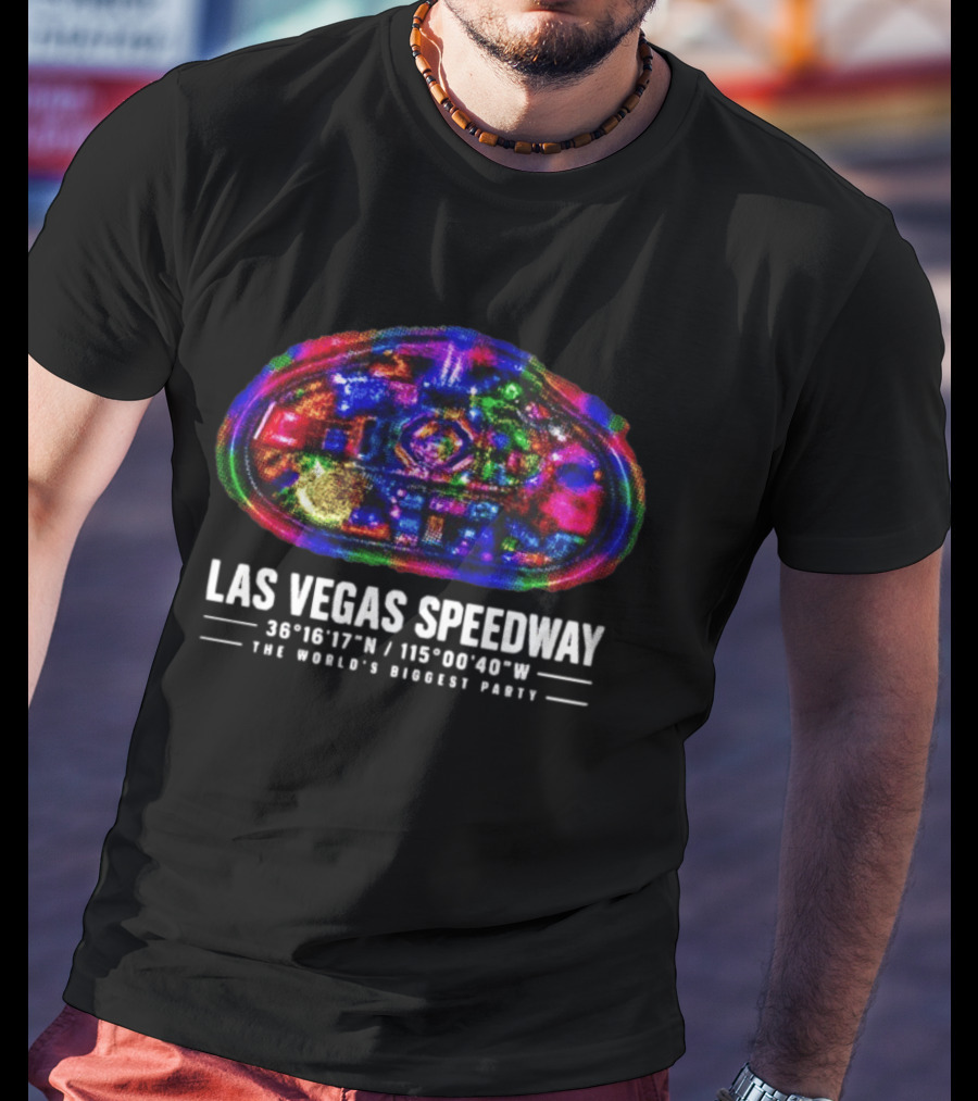 Las Vegas Speedway Coordinates In Nevada The World's Biggest Party T-Shirt
