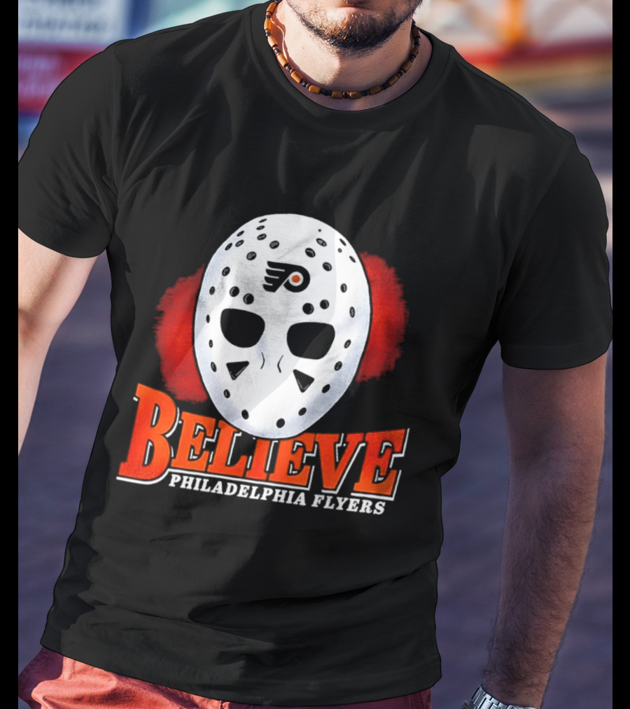 Philadelphia Flyers Believe 2026 Hockey Mask T-Shirt