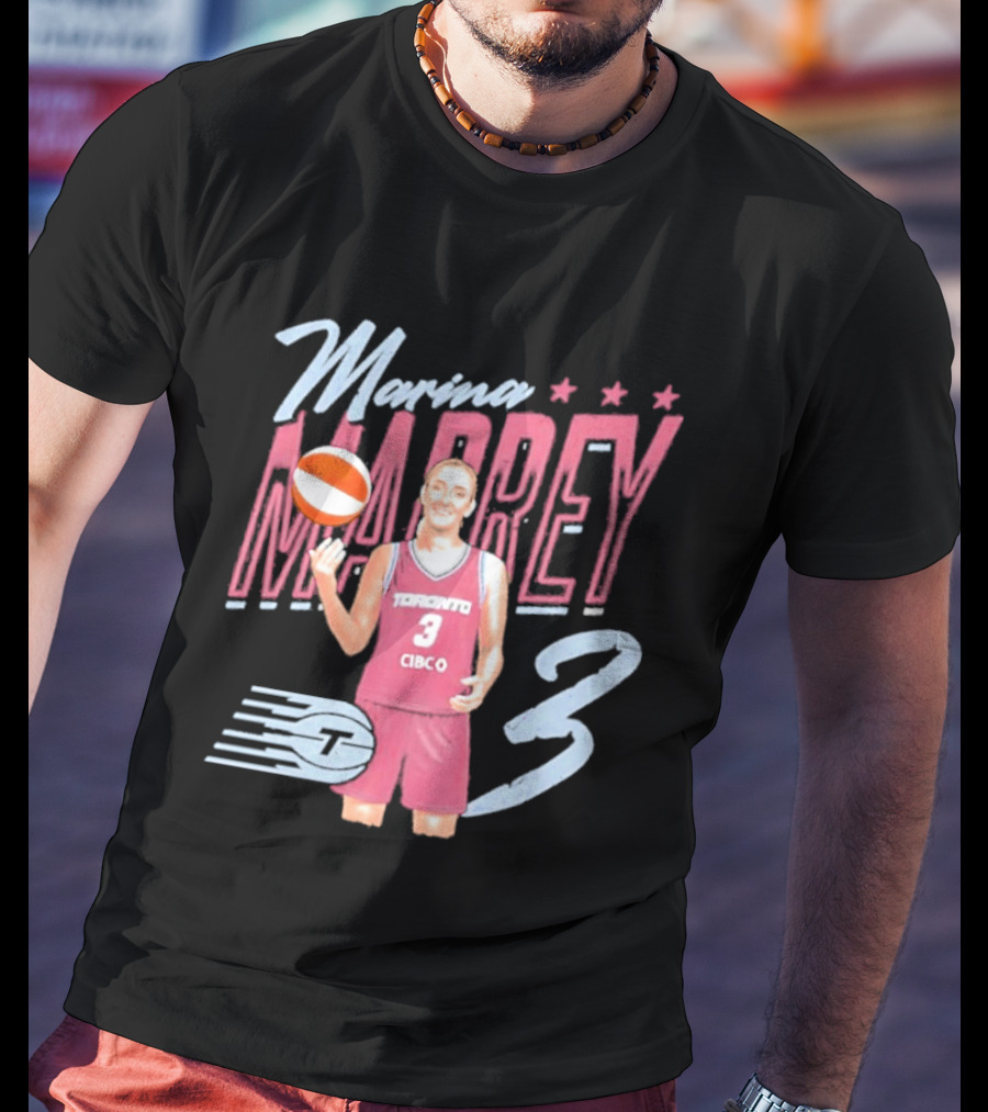 Marina Mabrey Toronto Basketball Pose CIBCO Tempo 3 Stars T-Shirt