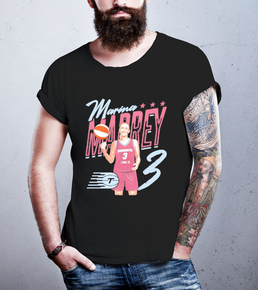 Marina Mabrey Toronto Basketball Pose CIBCO Tempo 3 Stars T-Shirt