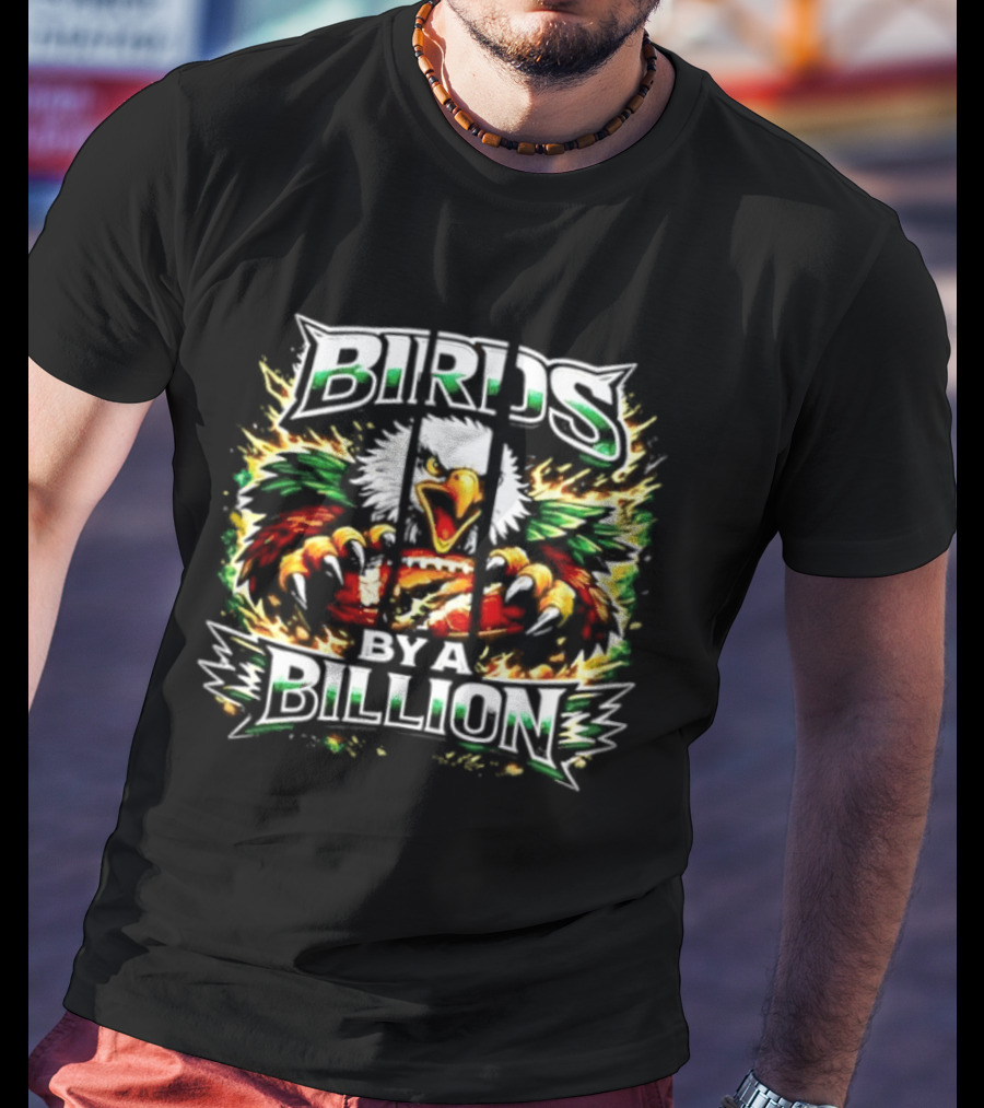Philadelphia Eagles Birds By A Billion Fiery Eagle Claws Green Wings T-Shirt