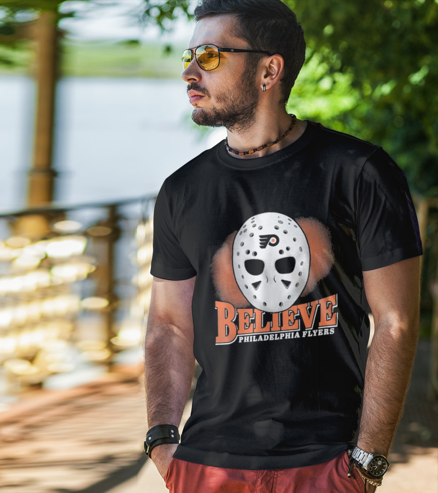 Philadelphia Flyers Believe Hockey Mask Franklin T-Shirt
