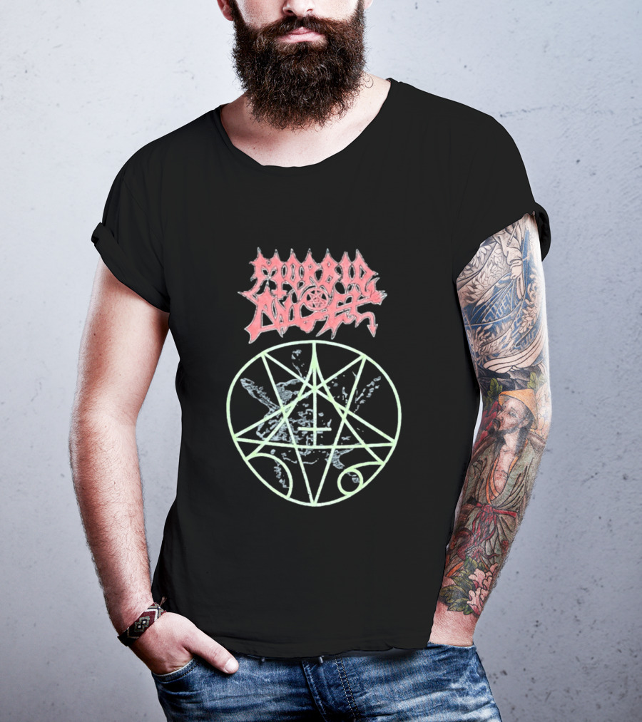 Morbid Angel Blessed Are The Sick Tour Logo With Pentagram And Angel T-Shirt